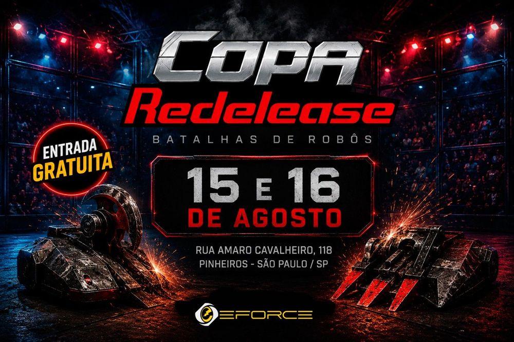 Copa Redelease 2026: Batalhas de robôs